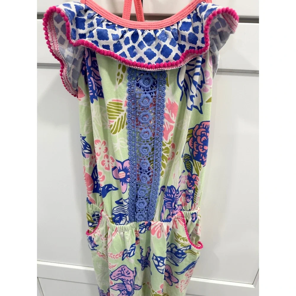 Matilda‎ Jane Floral Jumpsuit Ruffle Trim Pockets Girls Size 14